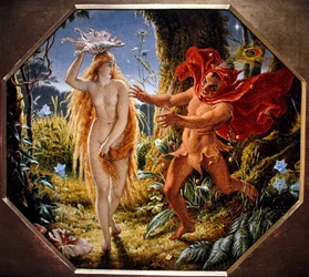 Puck and the Fairy (óleo sobre cartão)