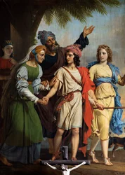 Partida dos jovens Tobias por Jozef Paelinck, primeira metade do século XIX (petróleo)