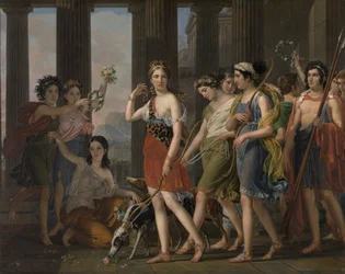 A bela Antónia conduzindo as suas companheiras ao Templo de Diana em Éfeso, c.1820 (óleo sobre tela)