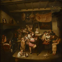 Eccles Wakes : Interior de uma cervejaria (óleo sobre tela)