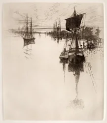 Abaixo da Chestnut Street Bridge, Filadélfia, 1884.