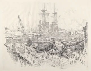 Building Submarine Chasers, 1917.