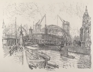 Construção da Estação Freidrich-Strasse, 1921.