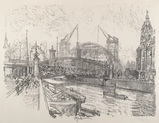 Construção da Estação Freidrich-Strasse, 1921.
