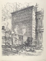 Praça da Câmara Municipal e Edifício Wanamaker, 1912.