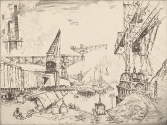 Gruas em Duisburg, 1910.