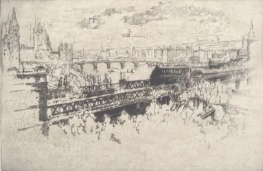 Londres sobre Charing Cross Bridge, 1910.