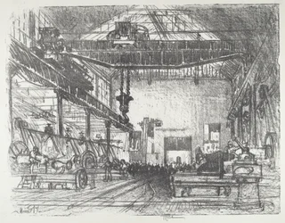 Aplainando grandes conchas, 1916.