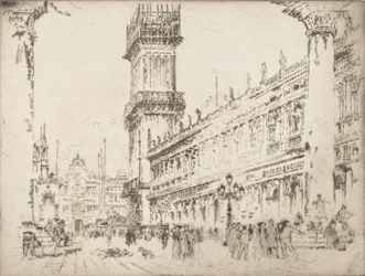 Rebuilding the Campanile, Veneza, No.II, 1911.