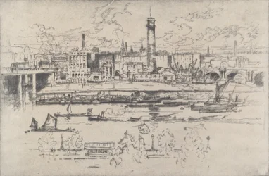 Torre de tiro entre as pontes, 1910.