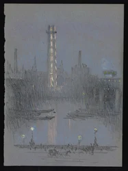 Torre Shot com luzes noturnas, de Embankment