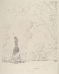 The Statue, New York Bay, 1910.
