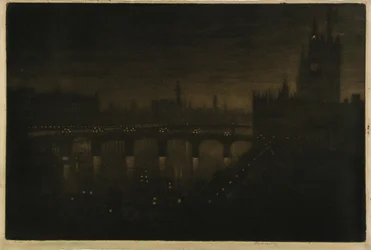 Westminster à noite - da janela do meu estúdio