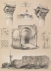 Detalhes, Mesquita Amrou, Kairo, 1843.