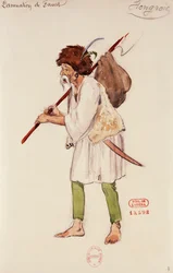 Fato para a personagem húngara em A danação de Fausto de Hector Berlioz, esboço de Joseph Porphyre Pinchon (1871-1953)
