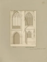Interior da Catedral de Lichfield - Coro: desenho em sépia, [1819] (desenho)