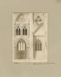 Interior da Catedral de Lichfield - Nave: desenho em sépia