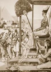 Bringing Tribute to Ramsés II (19ª Dinastia), ilustração de "Hutchinsons History of the Nations", c.1910 (litho)