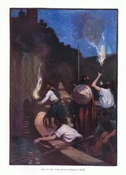 Cheio de nova esperança Bruce saltou para a terra, 1910