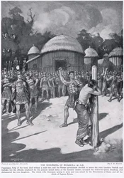 A flagelação de Boadicea, ilustração da "História das Nações de Hutchinson", c.1910