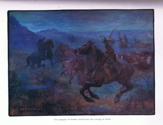 O atropelamento de cascos de cavalos e o mugido do gado, 1910