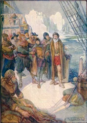Estes homens cruéis pretendiam transformar Hudson à deriva nas águas geladas, 1907, c1920