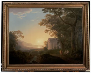 Uma paisagem ideal com templo