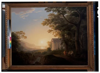 Uma paisagem ideal com templo