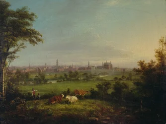 Leeds from the Meadows, c.1825 (óleo sobre tela)