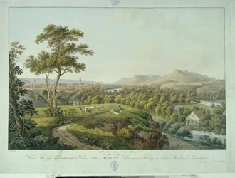 Vista de Jena de Rasenhuehlberg, c.1810 (gravura)