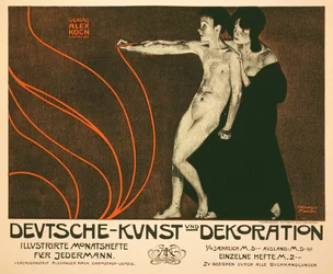 Reprodução de um cartaz publicitário da Deutsche Kunst und Dekoration, uma revista mensal ilustrada para todos, 1898