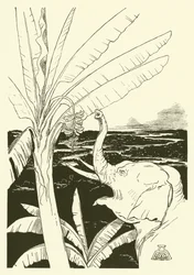O Filhote do Elefante vai puxar bananas (gravura)