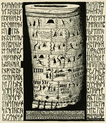 Desenho de Kipling representando Taffimai Metallumai no "Histoires comme ca" de Rudyard Kipling (1856 - 1936), Librairie Delagrave