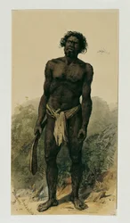 Nativo com bumerangue de Woolongong (Wollongong), Austrália