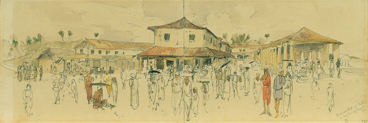 Mercado de peixe em Point de Galle, Ceilão (Sri Lanka)