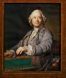 O compositor Christoph Willibald Gluck na espineta (guache sobre pergaminho)