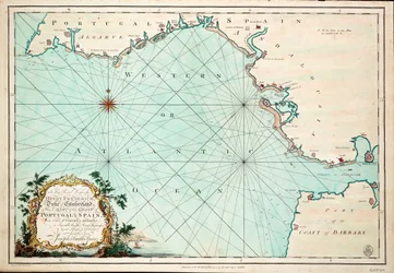 Carta da costa de Portugal e Espanha, do Cabo de São Vicente a Gibralter