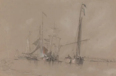 Navegação ao largo da costa perto de Corton