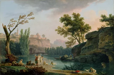 Noites de verão, paisagem italiana.