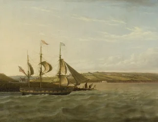 A Ship Passing Portishead, c.1832 (óleo sobre tela)