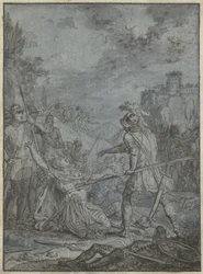 Rendição de um comandante do exército Grupo de ilustrações semelhantes com cavaleiros e cavaleiros (título da série)