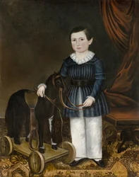 Menino com um cavalo de brinquedo, c.1845