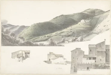 Paisagem e algumas casas perto de Tivoli