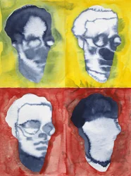 Cabeças em aquarela expressiva