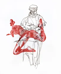 Pescador Nu de Vermelho
