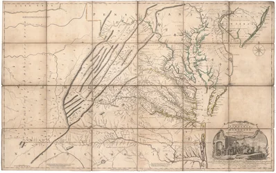 Um mapa da parte habitada da Virgínia por Fry e Jefferson