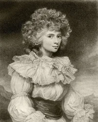 Elizabeth Cavendish, Duquesa de Devonshire, gravada por F. Bartolozzi, de "The Print-Collector&39;s Handbook", de Alfred Whitman, publicado por George Bell und Sons, 1901