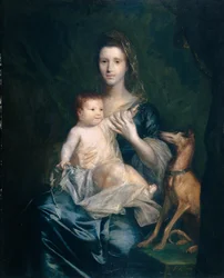 Jane Hamilton, esposa do nono Lorde Cathcart, e a sua filha Jane, mais tarde Duquesa de Atholl