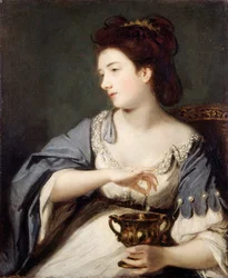 Kitty Fisher como Cleópatra (óleo sobre tela)