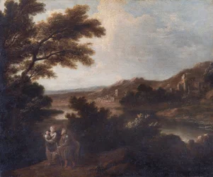 Paisagem com o Voo para o Egipto (óleo sobre tela)